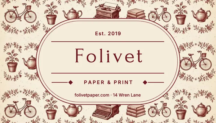 Folivet paper and print modern toile business card template