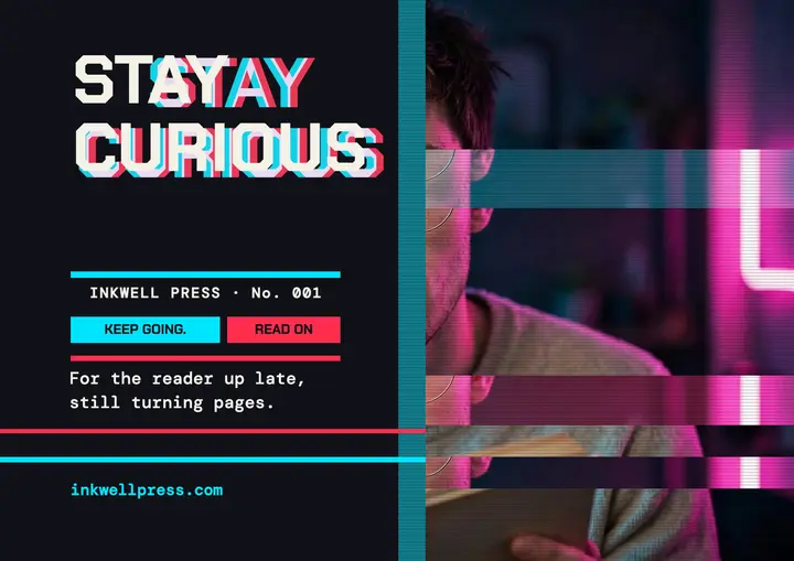 Stay Curious glitch quote certificate: stay curious quote template