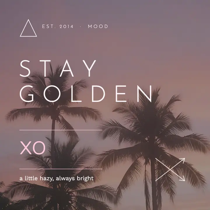 Stay golden hazy pastel quote post template