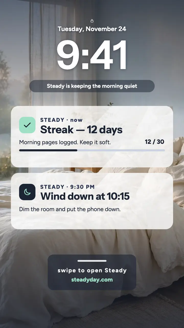 Steady habit app lock screen story template