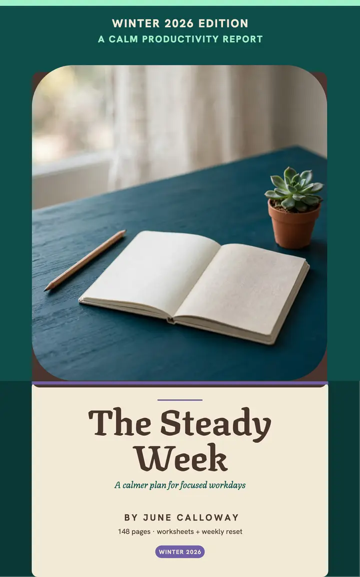The Steady Week teal ebook cover template