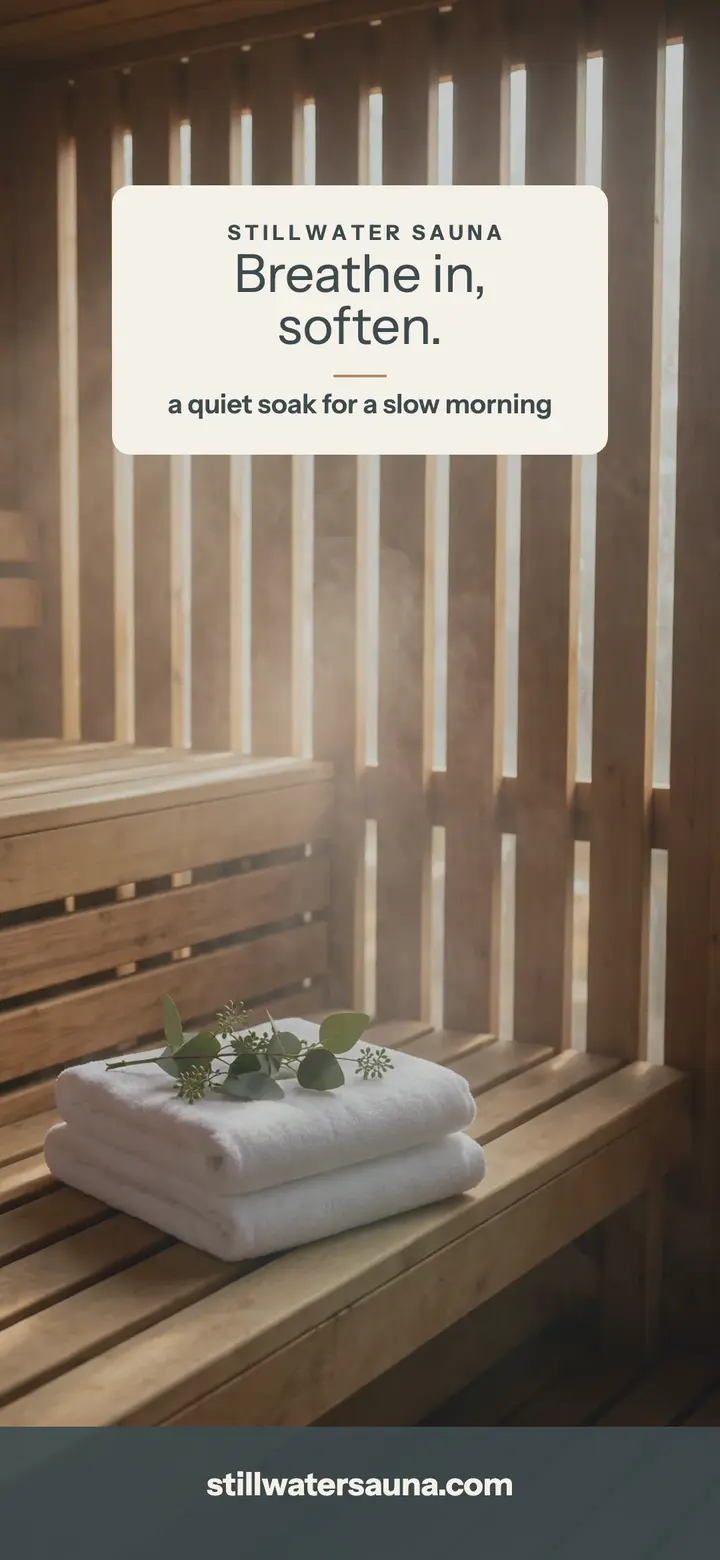 Steam mantra wallpaper, Stillwater Sauna: sauna affirmation wallpaper template