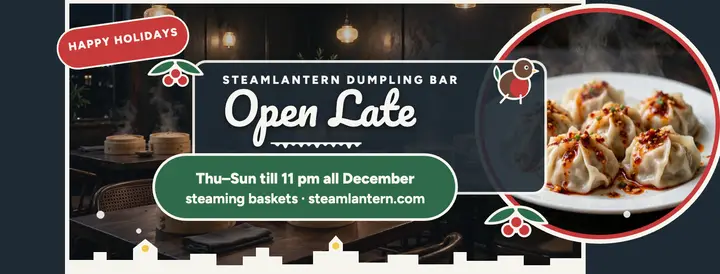 Steamlantern holiday hours window cover template