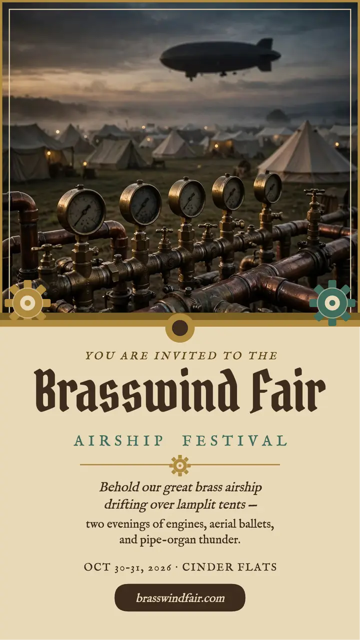 Brasswind Fair airship festival story template