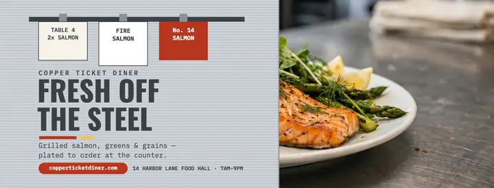 Copper Ticket salmon counter cover template