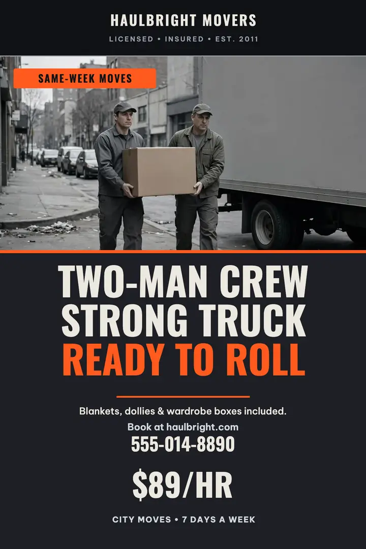 Haulbright movers crew poster template