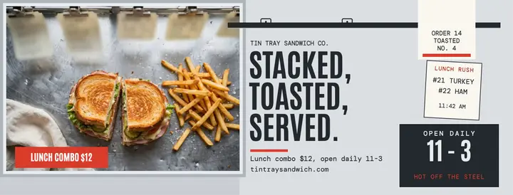 Tin Tray lunch rush cover template