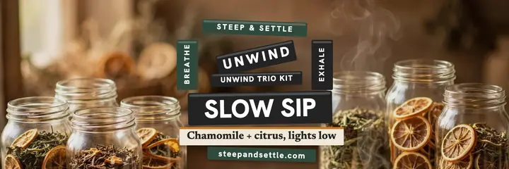 Steep and Settle tea ritual header: tea ritual header template