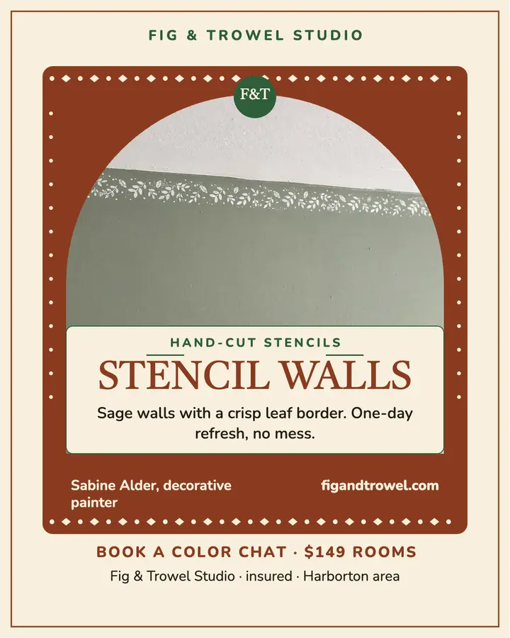 Fig and Trowel stencil wall painter post template