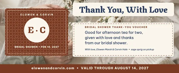Elowen and Corvin stencil thank-you voucher template