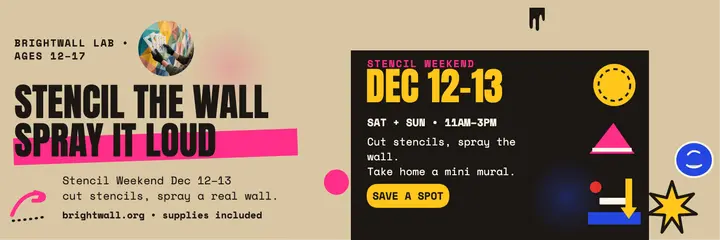 Brightwall stencil weekend header: stencil workshop header template