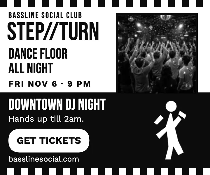 Step Turn DJ night checker ad template
