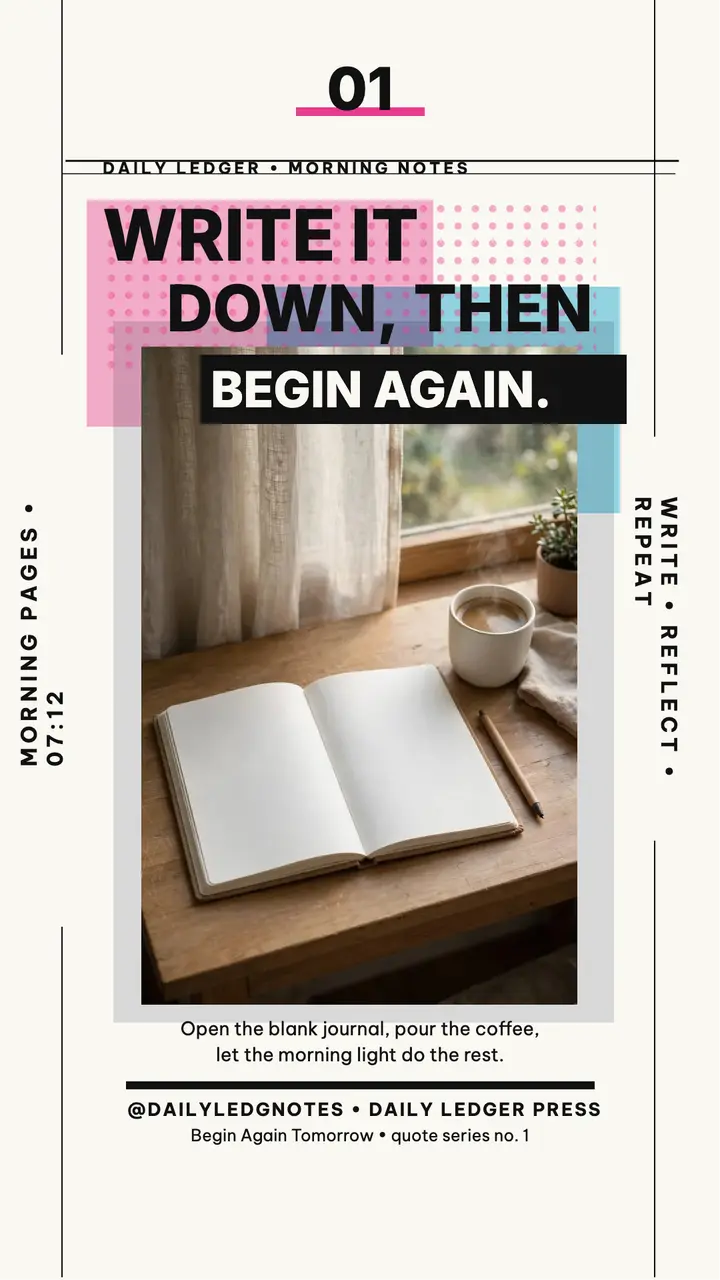 Begin Again Tomorrow morning story, Daily Ledger template