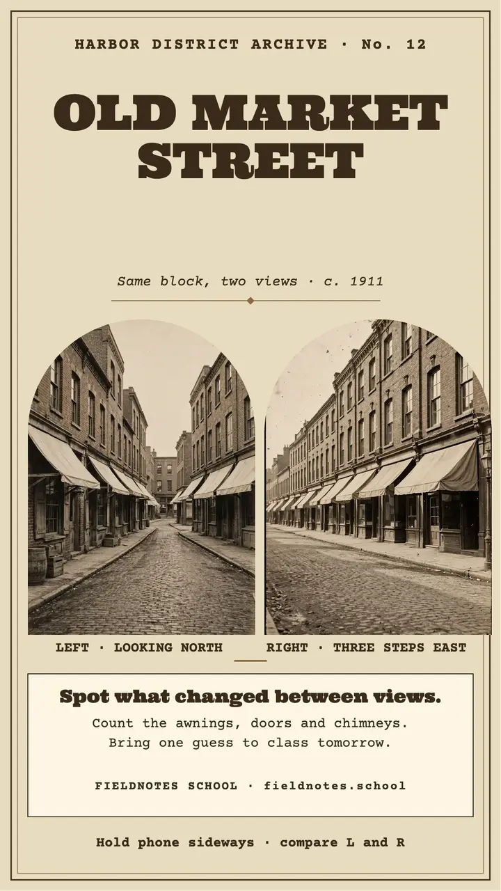 Old Market Street stereoview lesson story template