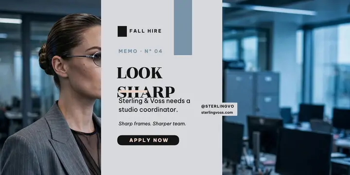 Sterling and Voss office siren hiring post template