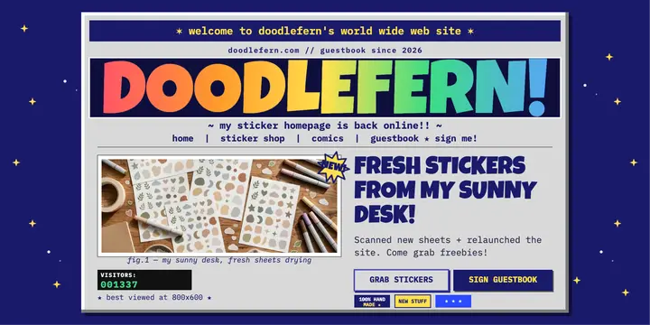 Doodlefern homepage relaunch post template