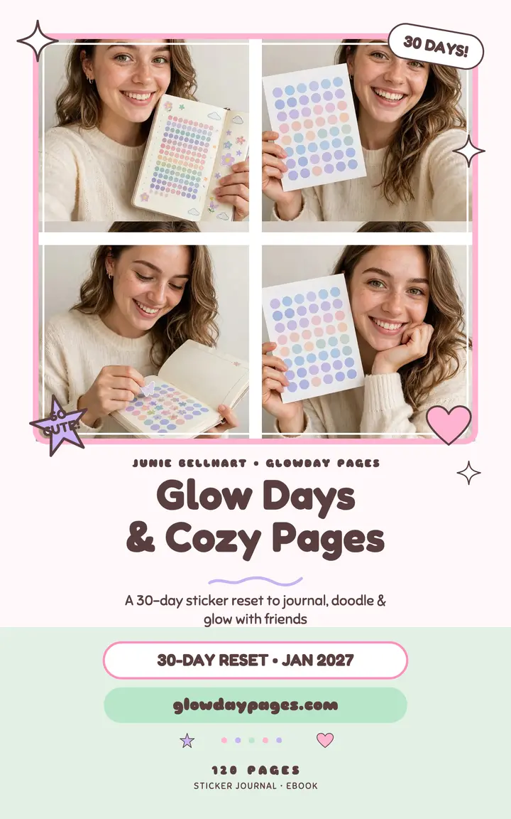 Glowday sticker journal purikura cover template