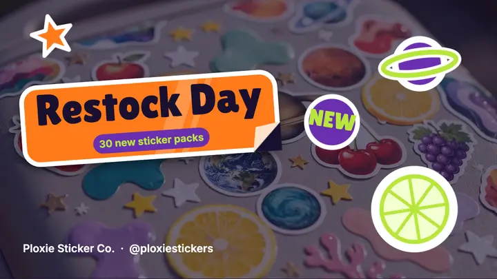 Sticker shop restock day YouTube thumbnail template