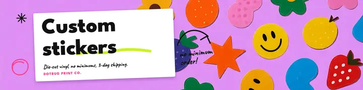 Dotbug Print Co. sticker shop LinkedIn banner template