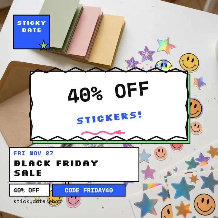 Stickydate Shop Black Friday sticker sale template