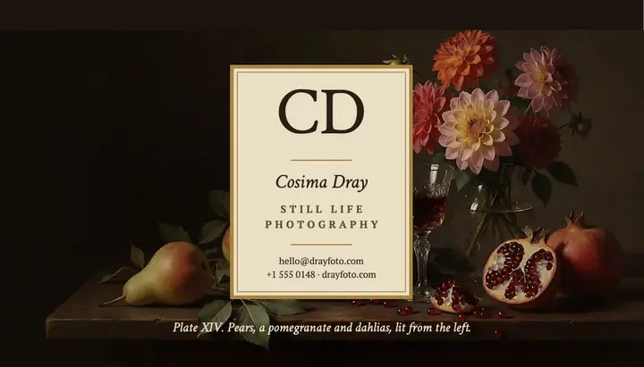 Dray still life photography business card template