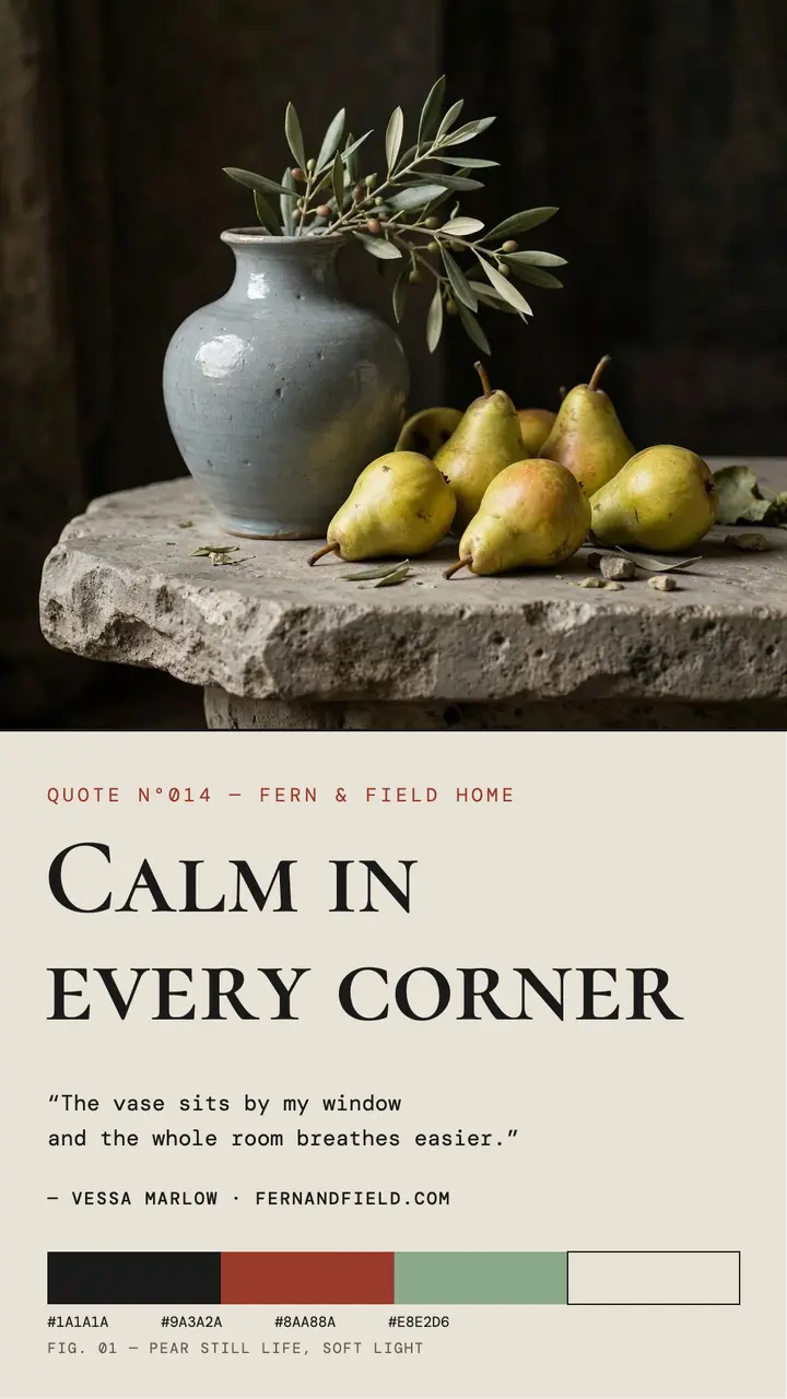 Fern and Field still life quote story template