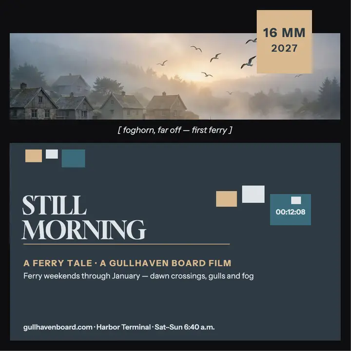 Still Morning harbor film post template