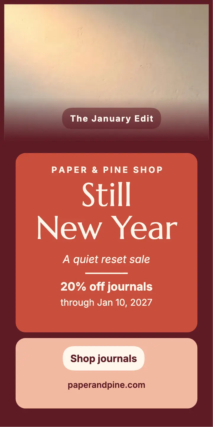 Still New Year reset sale half page template
