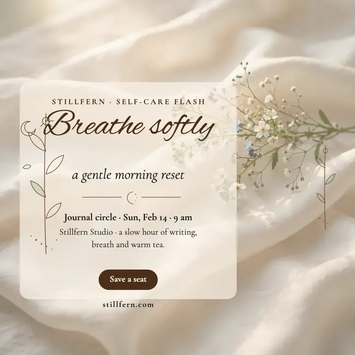 Stillfern self-care flash post template
