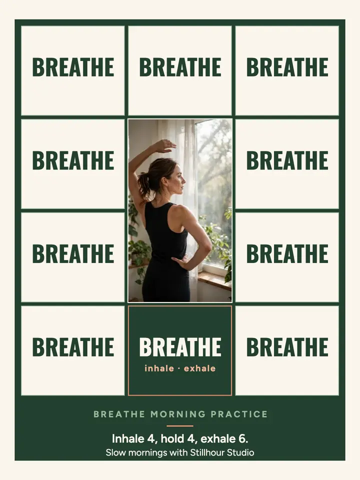 Stillhour breathe morning grid post: affirmation grid post template
