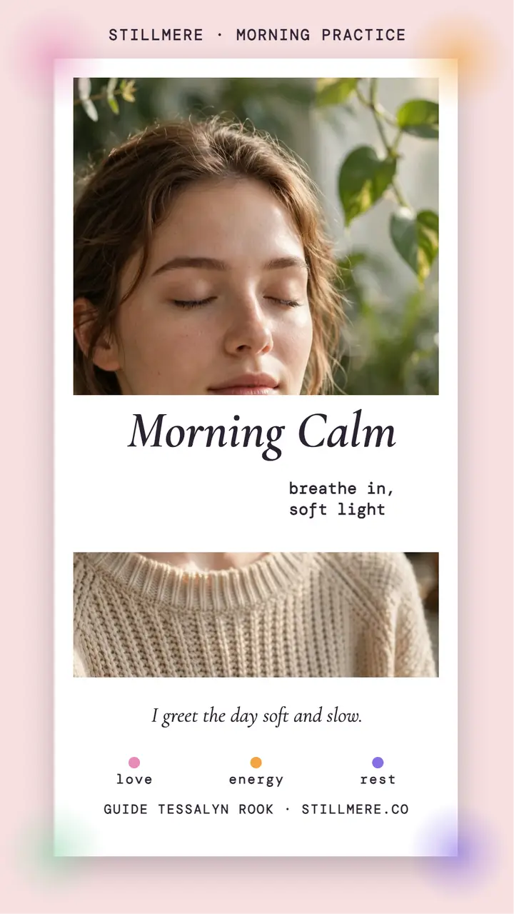 Stillmere morning calm aura story template