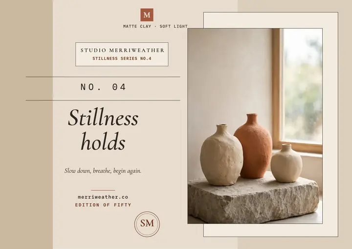 Stillness Holds quiet quote certificate template
