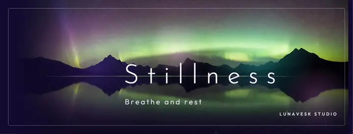 Lunavesk Studio stillness aurora cover: meditation studio facebook cover template