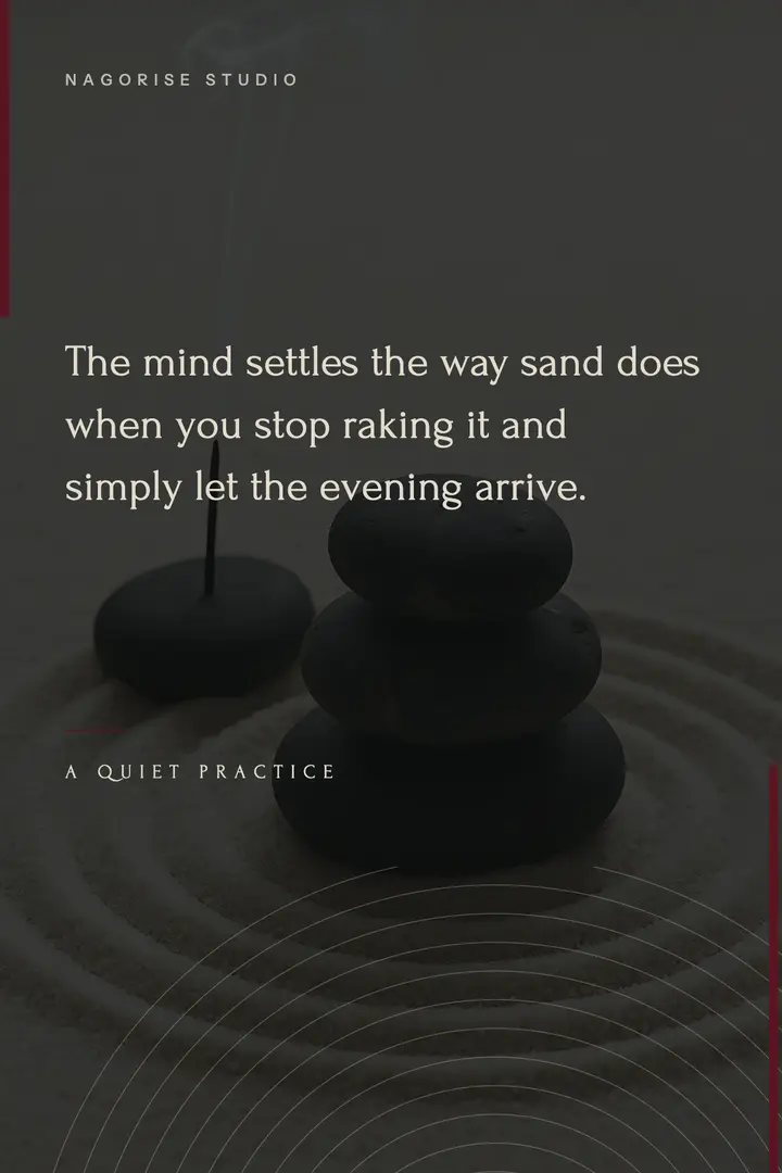 Stillness quote poster, zen goth template