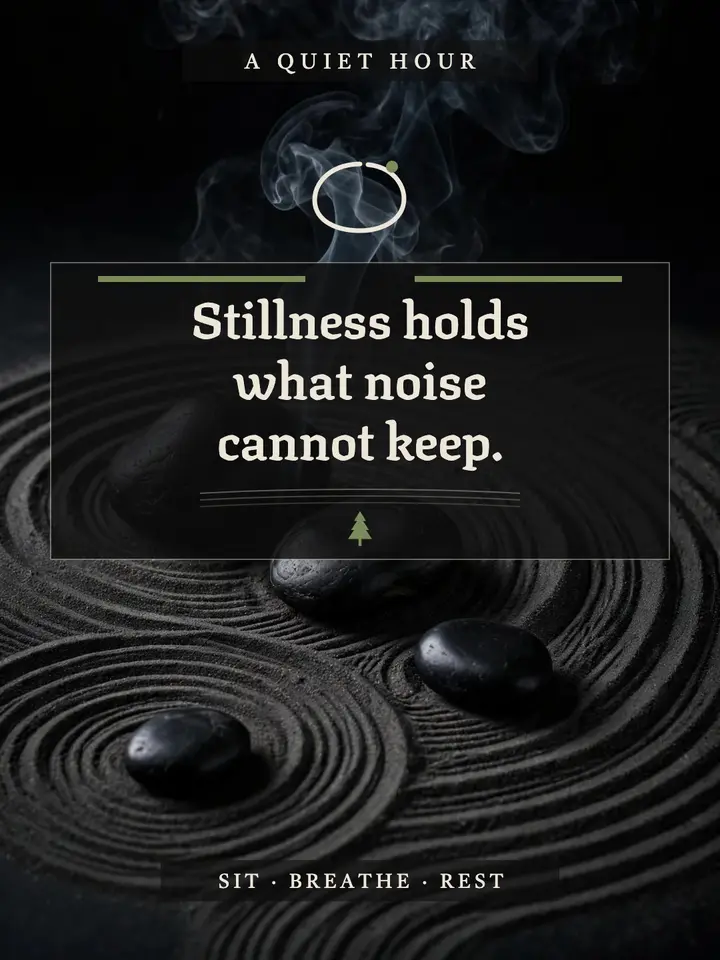 Stillness Holds zen quote post: zen quote post template