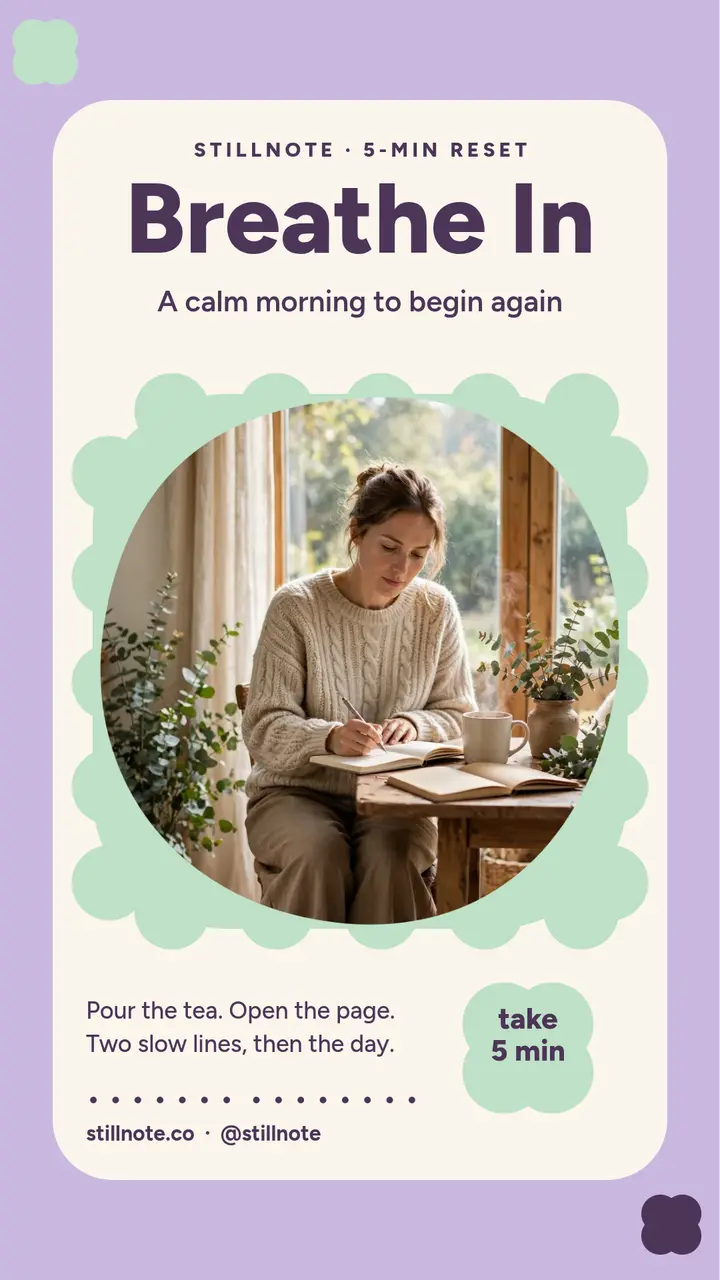 Stillnote calm morning story template