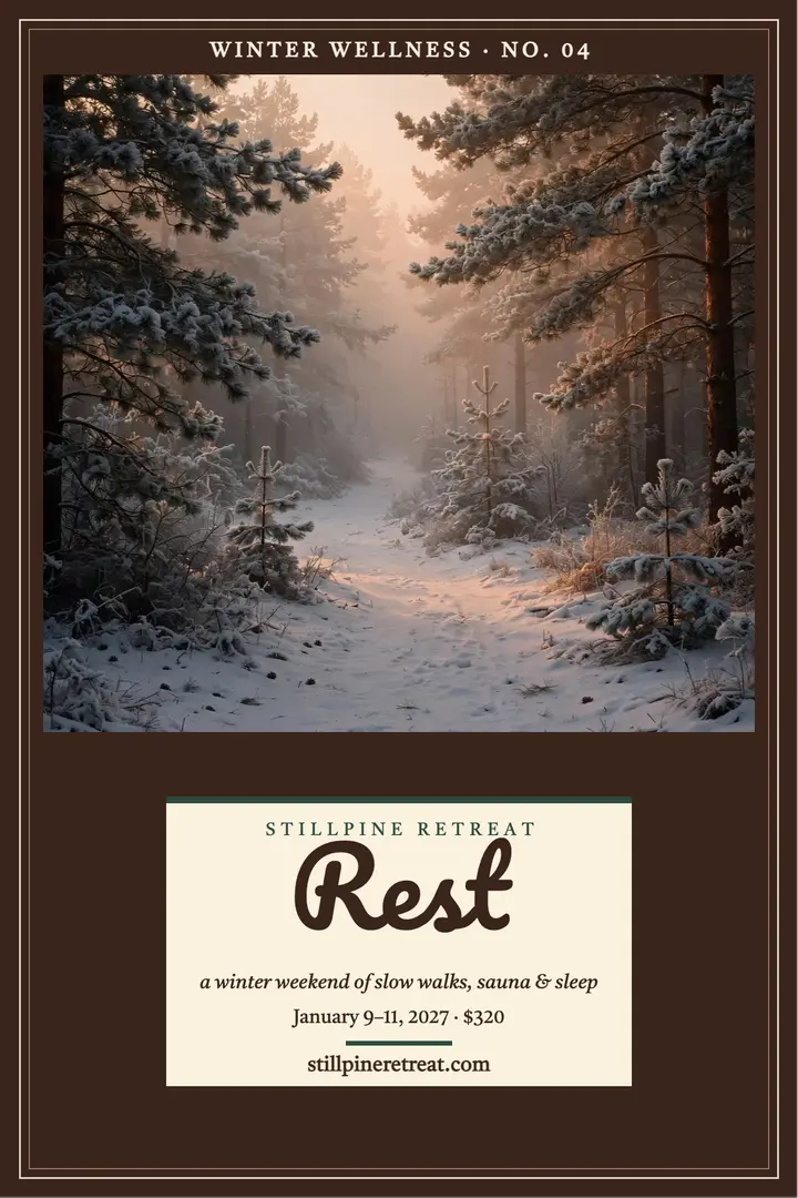 Stillpine winter retreat lith poster template
