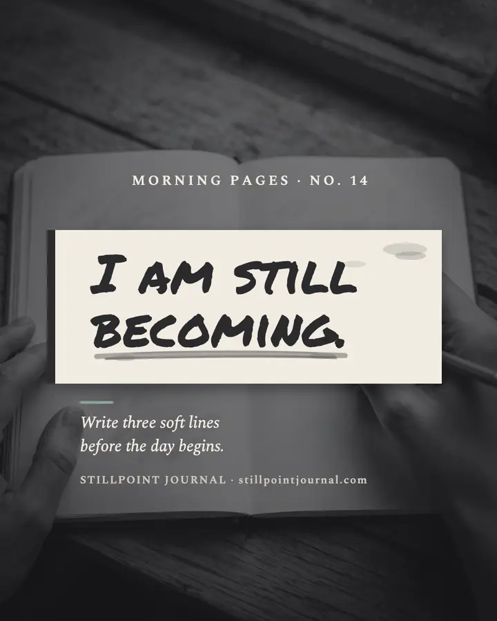 Stillpoint morning pages wellness post template