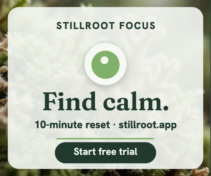 Stillroot calm focus wellness ad template