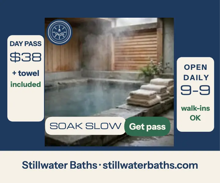 Stillwater Baths day pass crest ad template