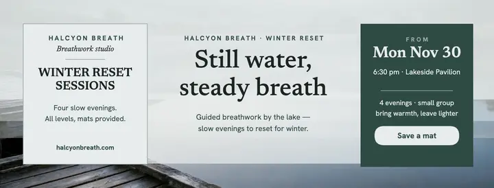 Halcyon Breath stillwater cover template
