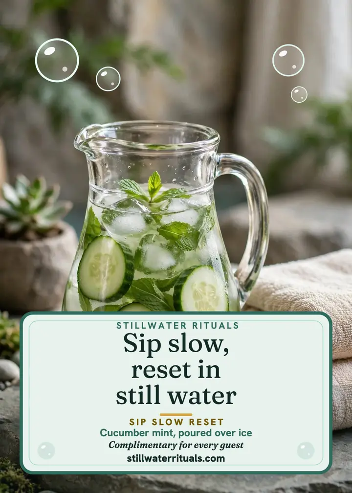 Stillwater spa water ritual invite: spa water invitation template
