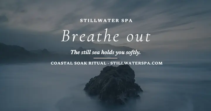 Stillwater Spa calm sea quote post template