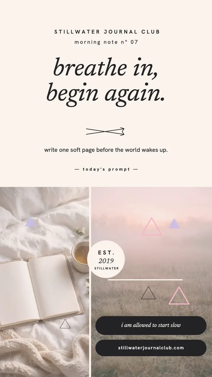 Stillwater soft morning affirmation story template