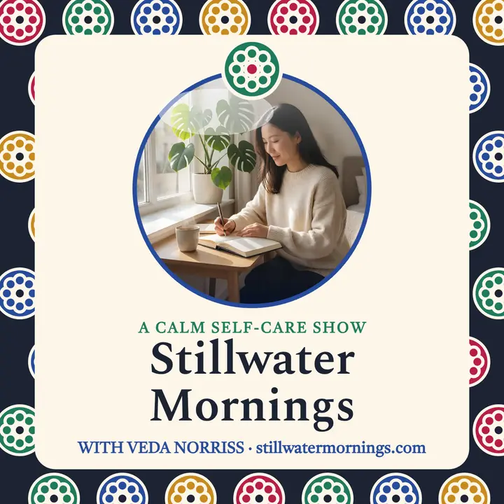 Stillwater Mornings wellness podcast cover template