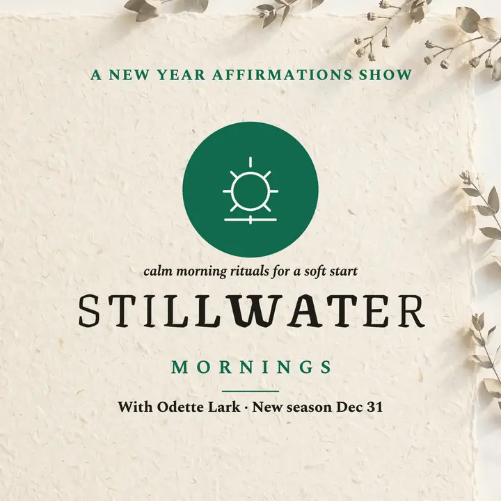 Stillwater Mornings wellness podcast cover template