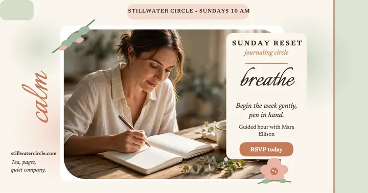 Stillwater Reset watercolor Facebook post template