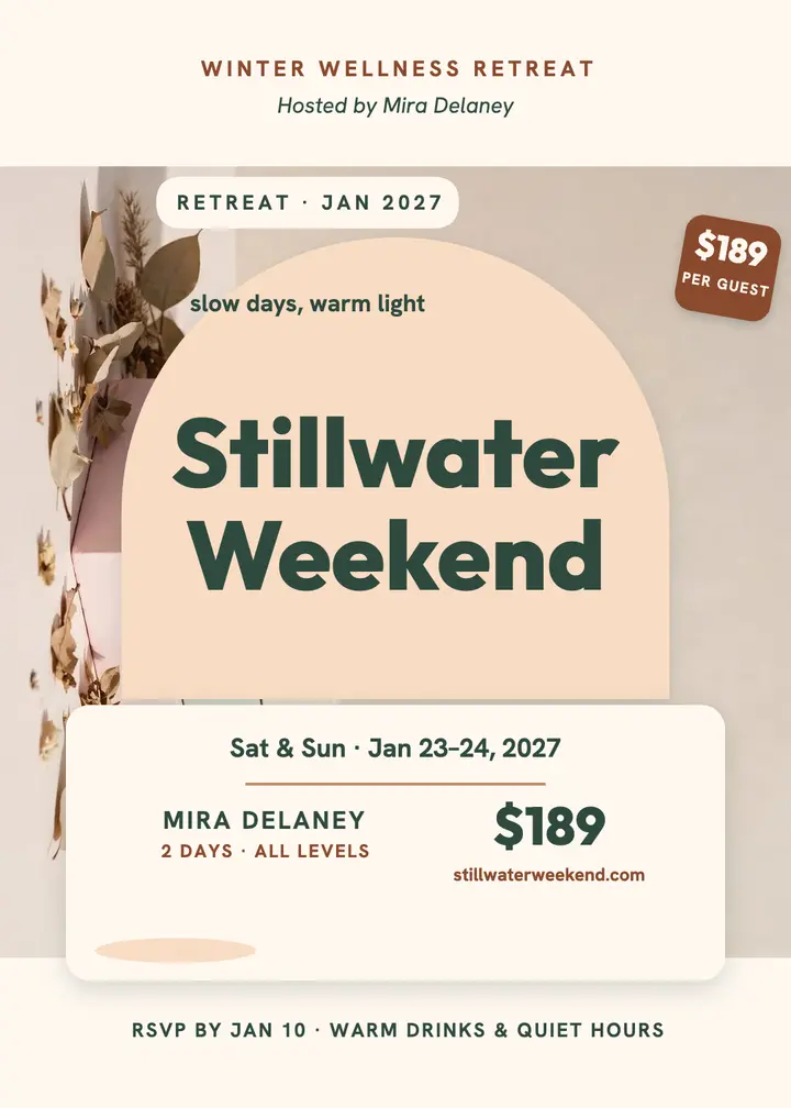 Stillwater Weekend retreat invitation template