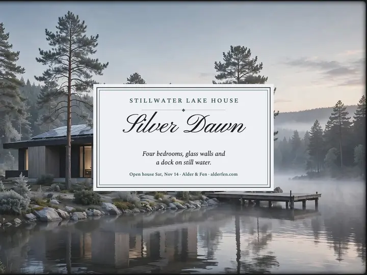 Stillwater Lake House dawn slide template
