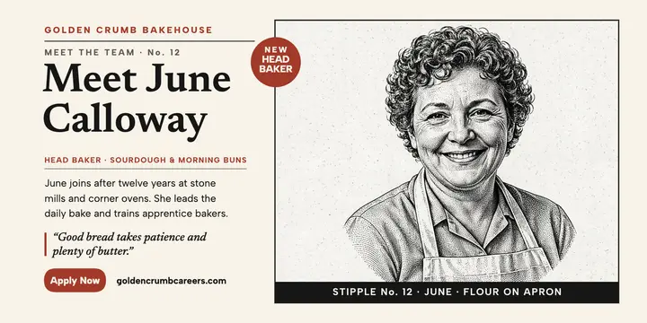Golden Crumb Bakehouse meet head baker post template